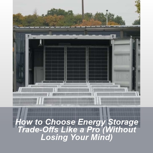 How to Choose Energy Storage Trade-Offs Like a Pro (Without Losing Your Mind)